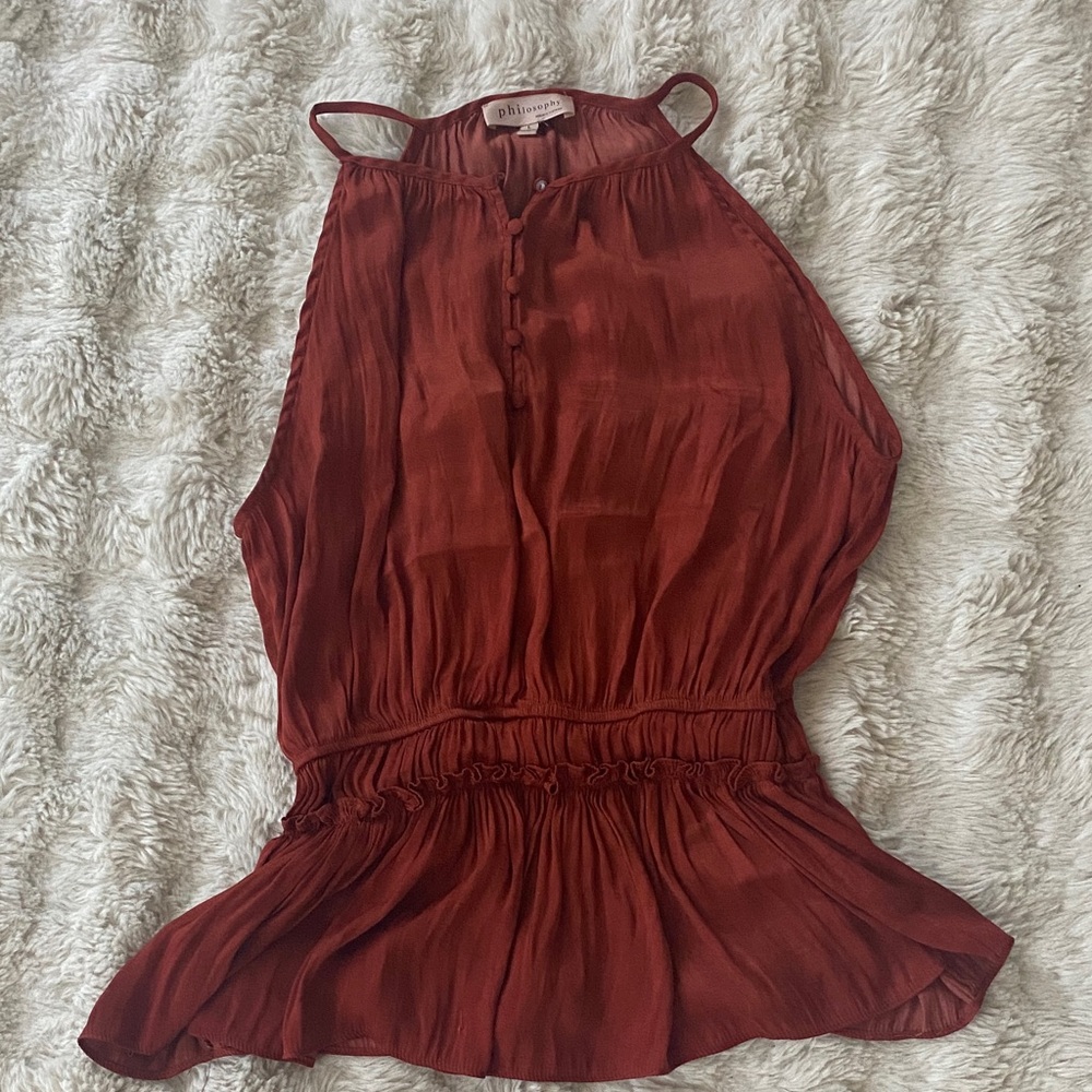 Philosophy Rust Sleeveless Blouse